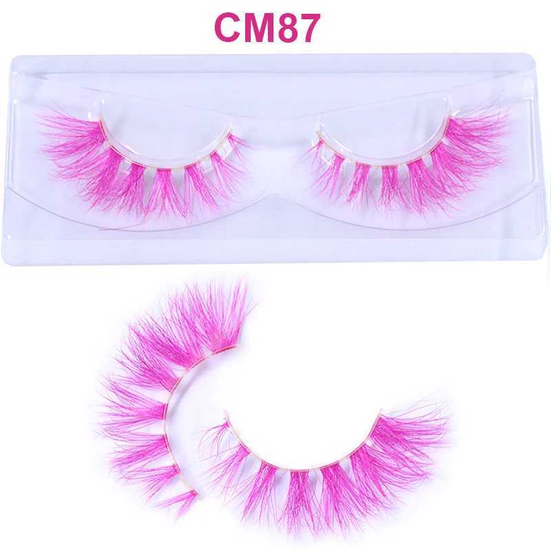 3D 5D Real Mink Strip Fake Colored Eyelashes Pink Green Purple Red Faux Lashes Colorful Rainbow Lashes for Cosplay HalloweenXJ241019