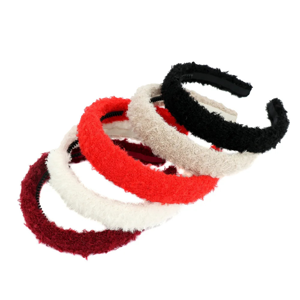 A14YMN solid color wool hair bow cute hair clip girl hair clip bucket solid color clip childrens headband fashionable hair accessory 241018