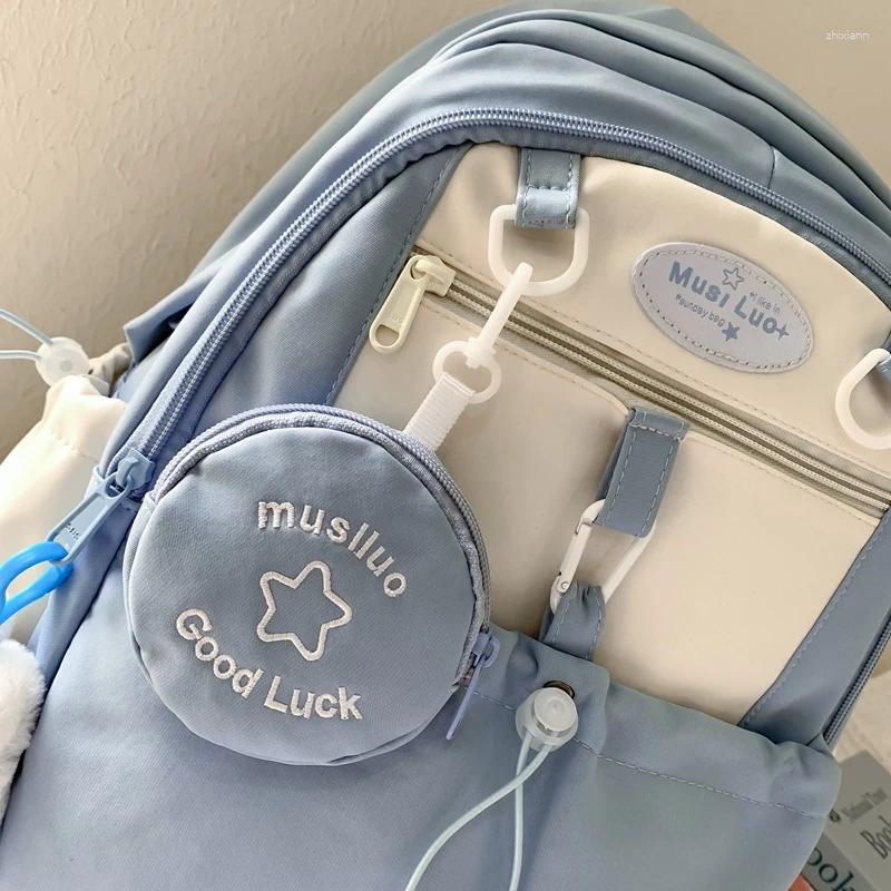 2025 NEW Backpack Bag Fashionable Youth High Quality Large Capacity Canvas With Hanging Accessories Cute Zero Wallet zhanyishengli