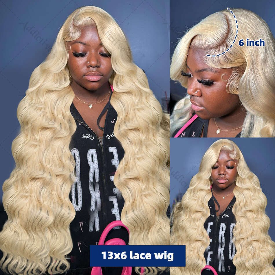 Brazilian 613 Blonde Body Wave 100% Human Hair HD Transparent 13x6 Frontal Wigs 30 38 Inch Lace Front Wig For Women