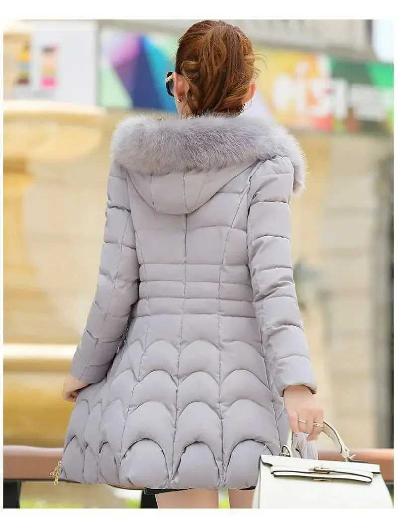2024 Winter Jacket Women Parka Fashion Coat Wool Liner Hooded Parkas Slim with Fur Collar Warm Snow Wear Padded Clothes QY159X241019