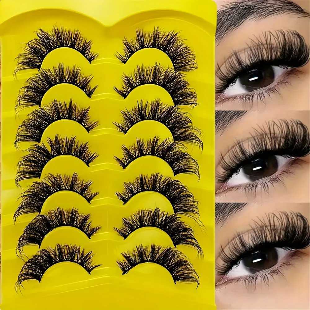 7 Pairs Hypoallergenic Dd Curling Strip False Eyelashes - Thick Full 3D Volume Natural LookXJ241019