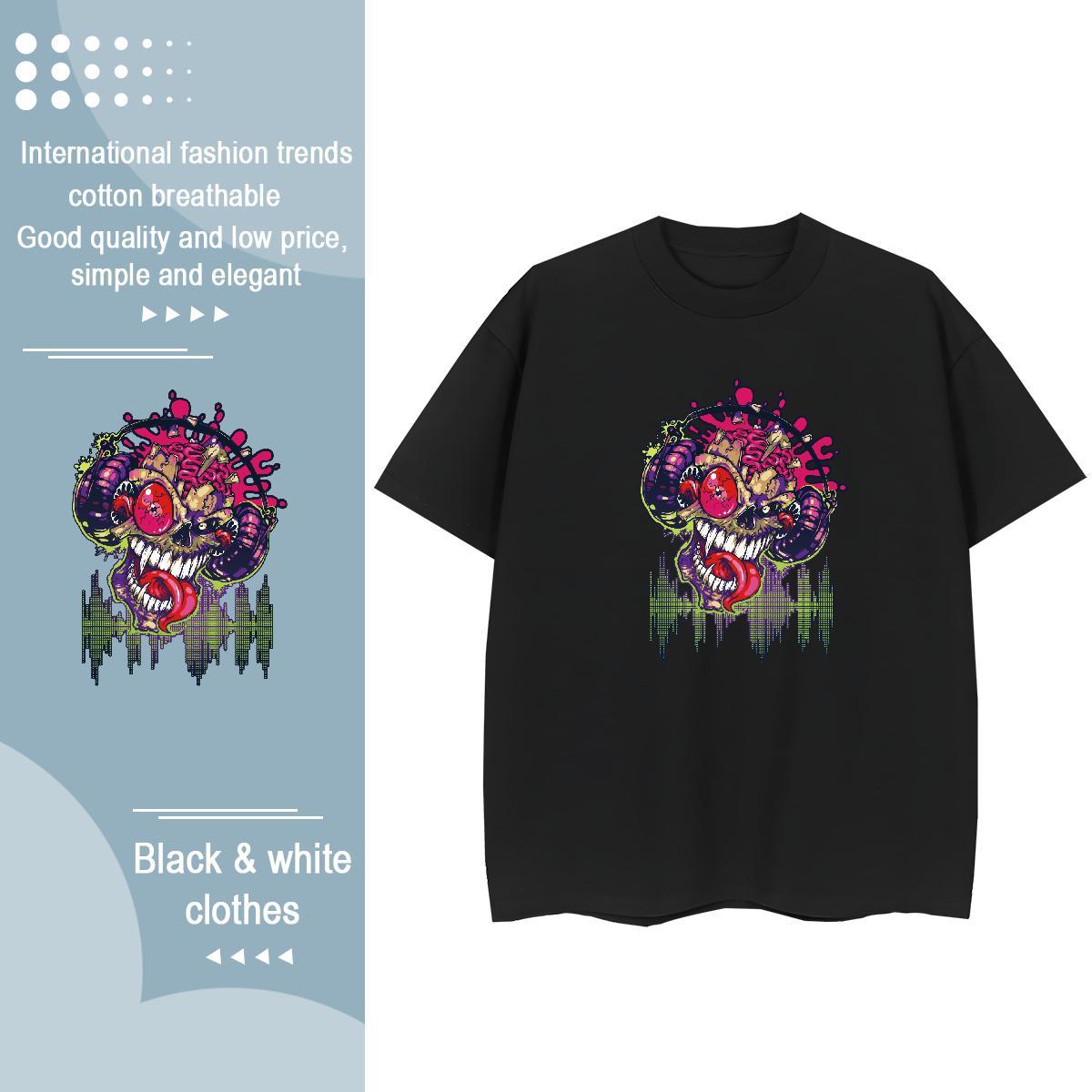 Designer Women T Shirts 230g Pure Cotton Breathable Short Sleeve Sports Street Wear skull Womens Tshirts Unisex DIY Logo Top Tees