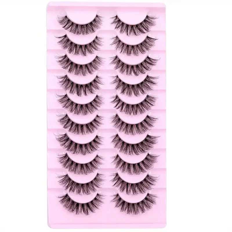 10 Pairs False Eyelashes 6D Super Fluffy Wispy Faux Eyelashes Cat Eye Effect Dramatic Lashes Eyelash Extension MakeupXJ241019