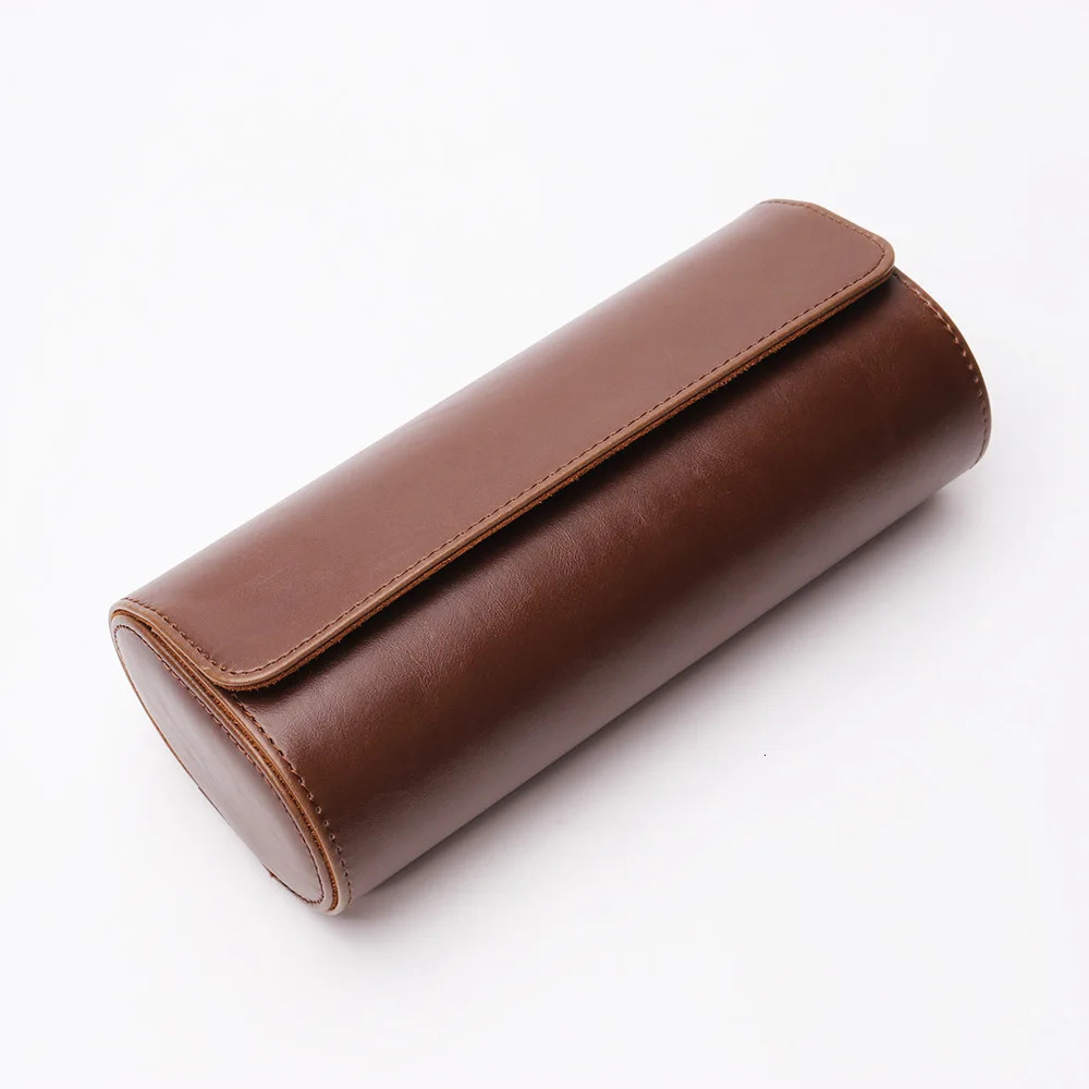 3-slot grid watch box rolling travel box fashionable and portable retro leather display storage box high-quality gift watch box 241018