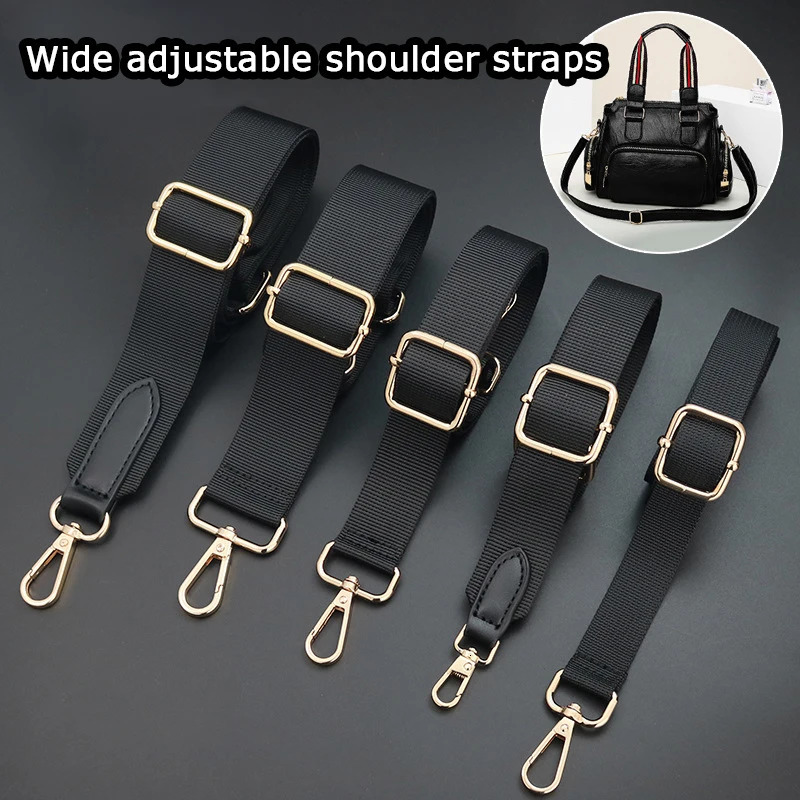 130CM Nylon Black Color Handbags Strap Shoulder Bag Belts For Bags Adjustable Replacement Handles Accessories 241017