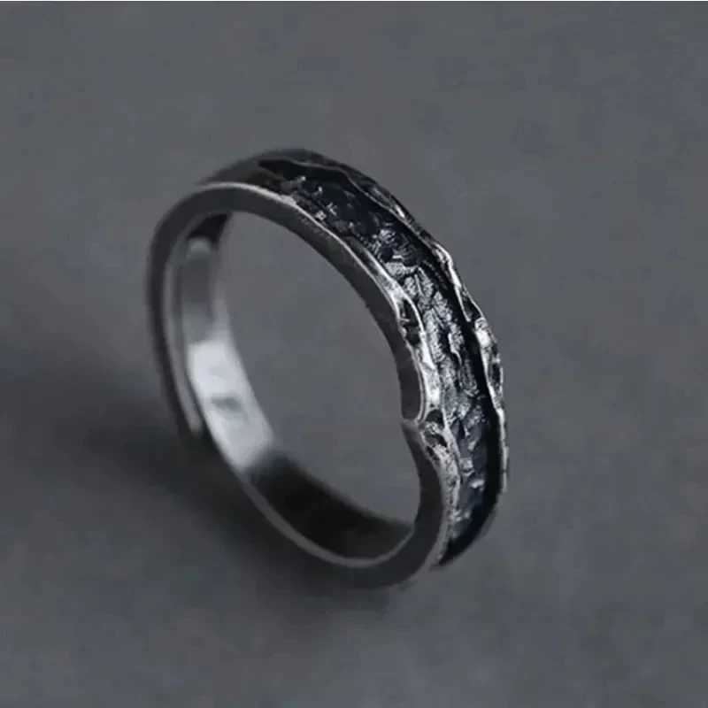 1 Rock Hip Hop Abyss Couple Ring Simple Personalized Cold Wind Ring Retro Old Student Male Female Couple Ring Jewelry Gift Y241019