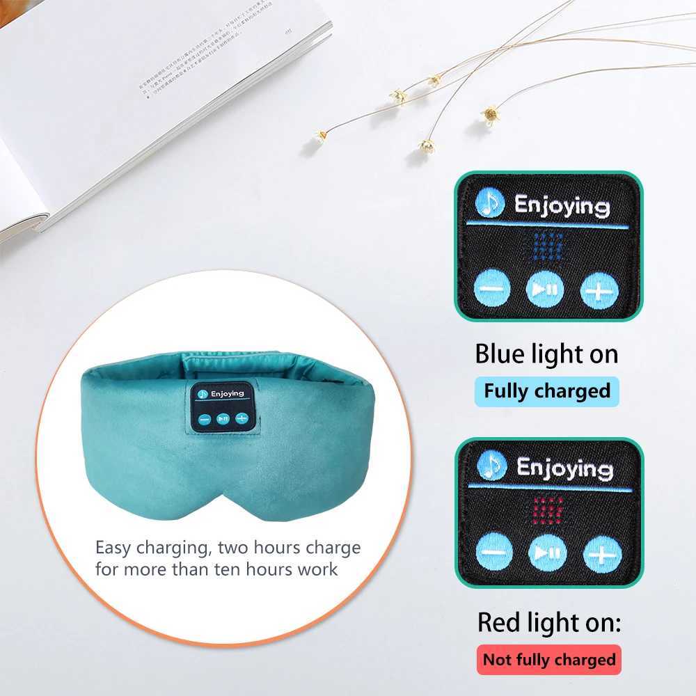 Headset Soft Sleep Mask Bluetooth Wireless Headphones Sleeping Headphones Adjustable Music Eye Mask Silk for Sleeping Meditation Z241019
