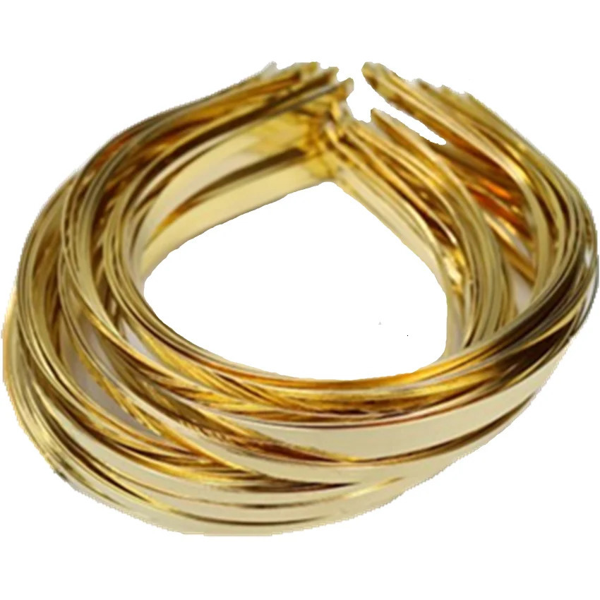 50 pieces/batch of m 5mm 7mm 10mm silver gold black metal hair bands for decorative headbands suitable for girls to wholesale DIY craft hair ring head