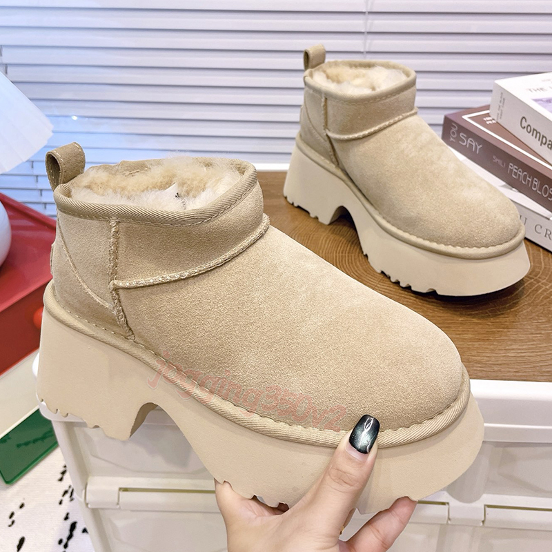 Womens Australia boots Tazz Slippers Women Boot Designer Tasman Snow Winter Sheepskin Boots Ladie Platform Fur Slippers Classic Ultra Mini Suede Wool Ankle Booties