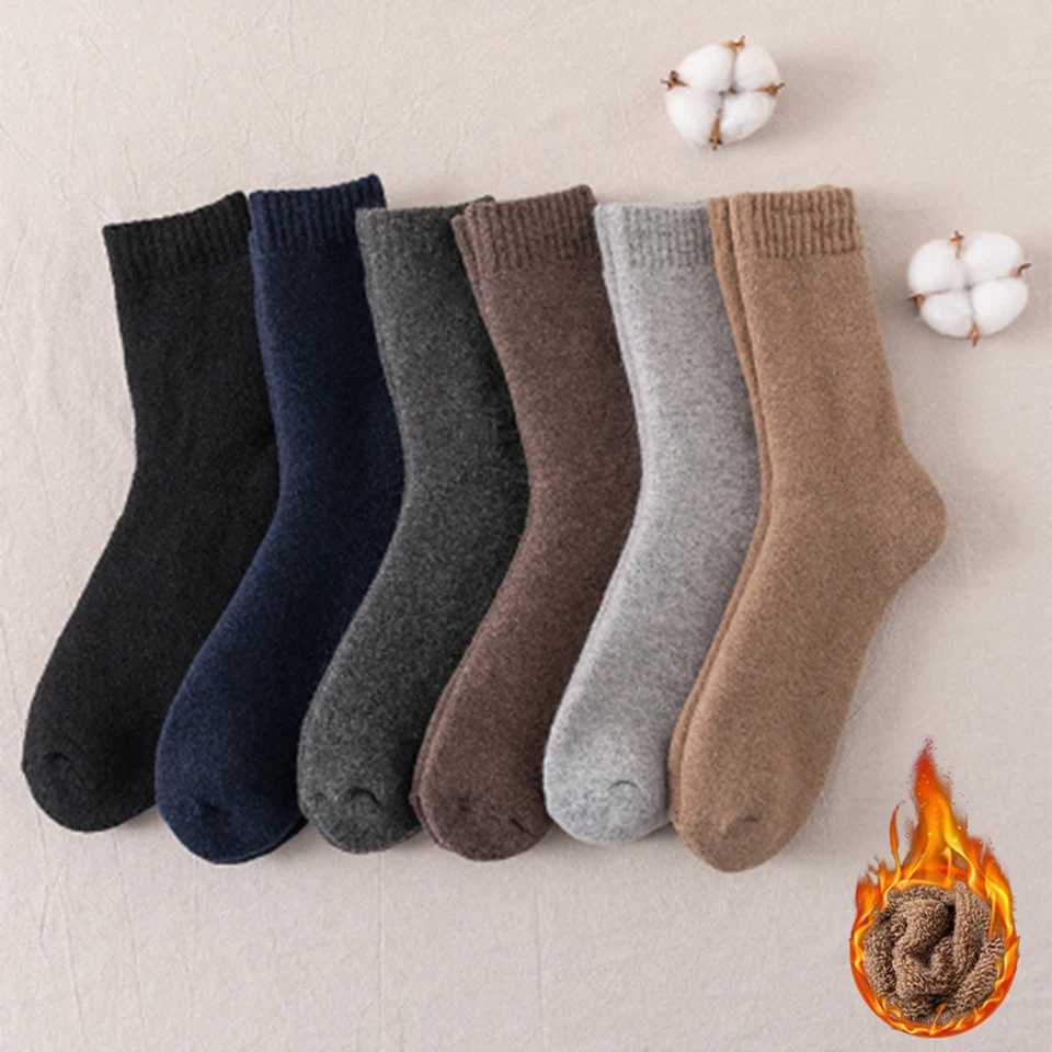 Winter Warm Socks Men Plush Home Sleep Floor Long Socking Jk Solid Soft Splice Fleece Thermal Sock Thick Snow Boot Heavy TerryXJ241019