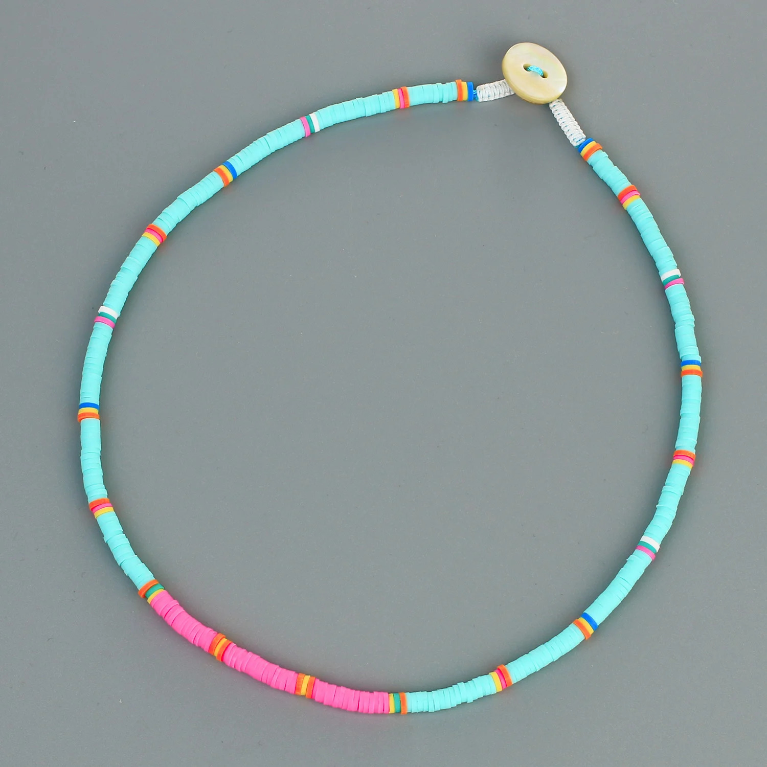 KELITCH Womens Necklace Color Heishi Beads Handmade Polymer Clay Necklace Boho Beach Fashion Jewelry Wholesale 241018