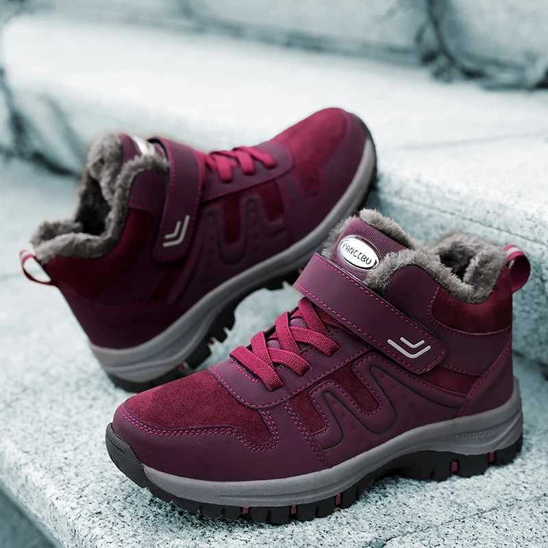 Womens winter snow boots suitable for mens and womens outdoor hiking boots anti slip and warm womens sports shoes size 35-45 ankle Y241019