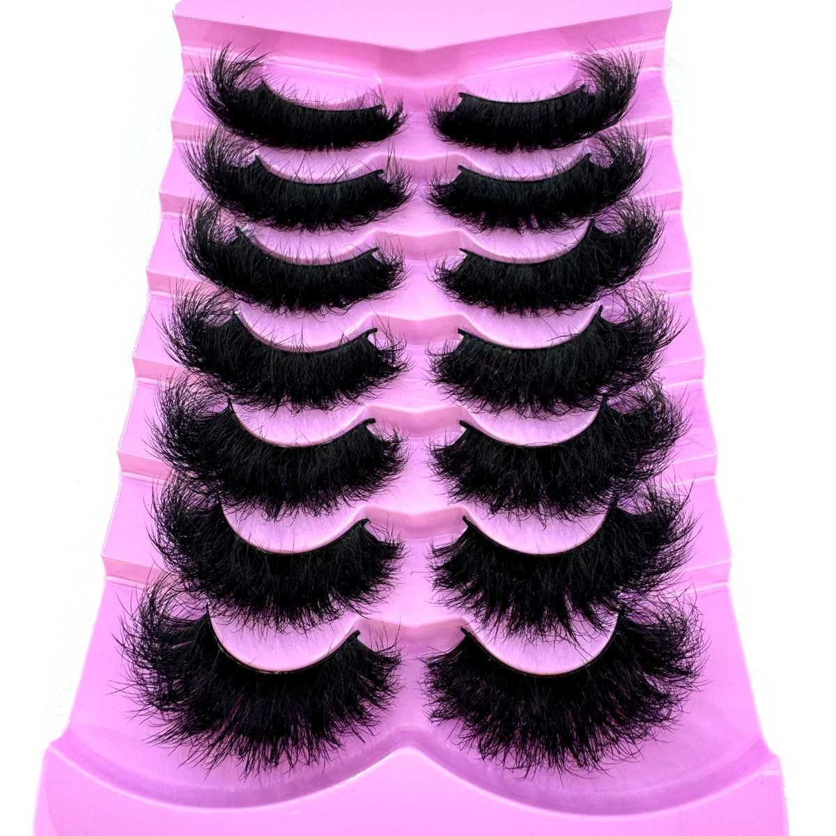7 Pairs Fluffy False Eyelashes Naturally Soft Thick 9D Faux Mink Eyelashes Enhance Eye MakeupXJ241019