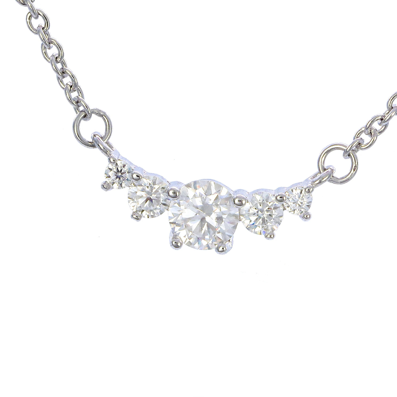S925 Silver Pendant Womens Simple Fashion Sparkling Smile D-Class Five piece Necklace 241018