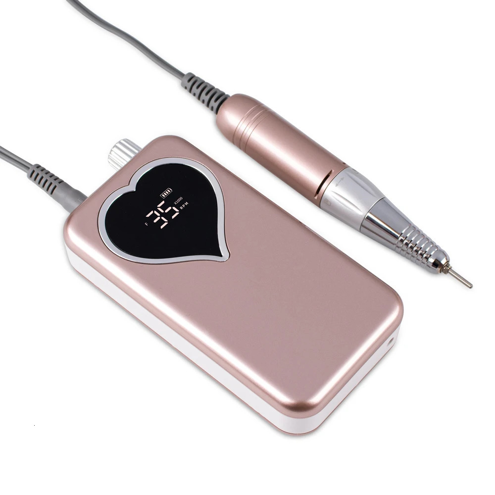 Light Rose Gold 35000 RPM portable electric nail drill nail file nail drill cordless polishing machine 241007