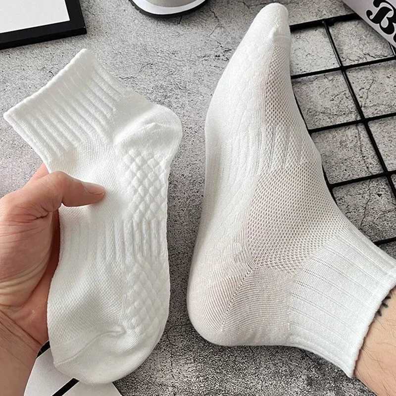3Pairs Soft Men Black White Warm Cotton Socks Set Autumn Winter Male Solid Color Breathable Business Sport Short Socks For MenXJ241019