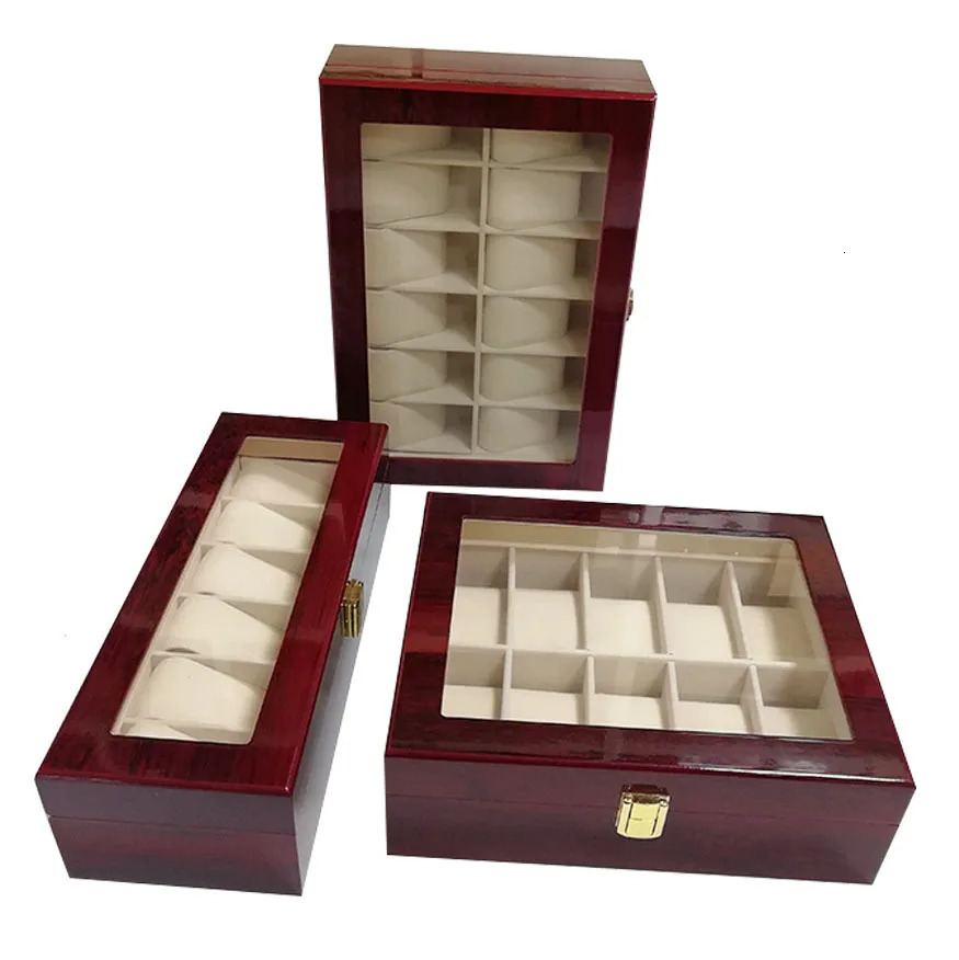 WellZone Classic Chinese Style Wooden Watch Box Antique Storage Box Watch Display Storage Box Friends Gift 241018