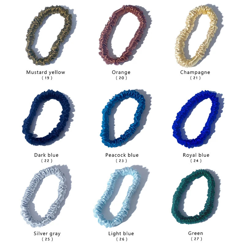 100% pure silk leather ribbon set luxury silk hair tie elastic band ponytail holder suitable for women and girls ponytail holder 241018