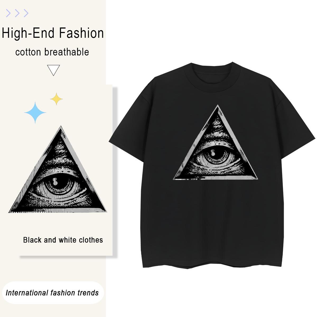 Stylist T Shirt For Woman 100% Cotton 230g Short Sleeve O-Neck Spring Summer eye of the devil Women Tshirts Free Shipping Customized Print Tops Tees