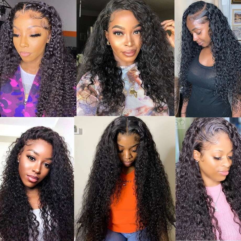 Long For Women 13x6 13x4 Brazilian Deep Curly Wave Human Full Lace Frontal Wigs Jarin Hair