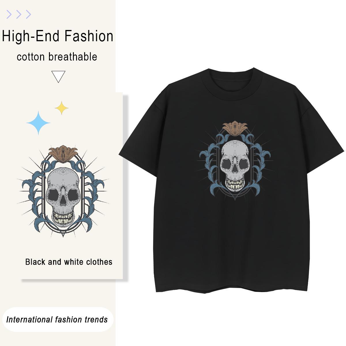 New Arrival T Shirts Women 100% Cotton 230g Round Neck Short Sleeve Summer Casual skull Woman Tshirt Designer Nice Oversized L-4XL Tee Shirt