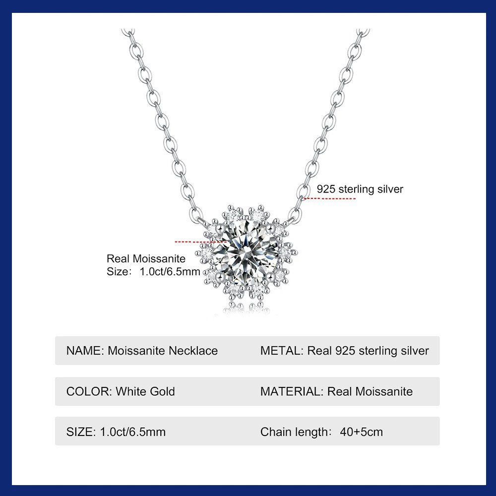 925 sterling silver 1ct pendant necklace 18k gold-plated sunflower necklace Clavicle chain exquisite jewelry for women 241018