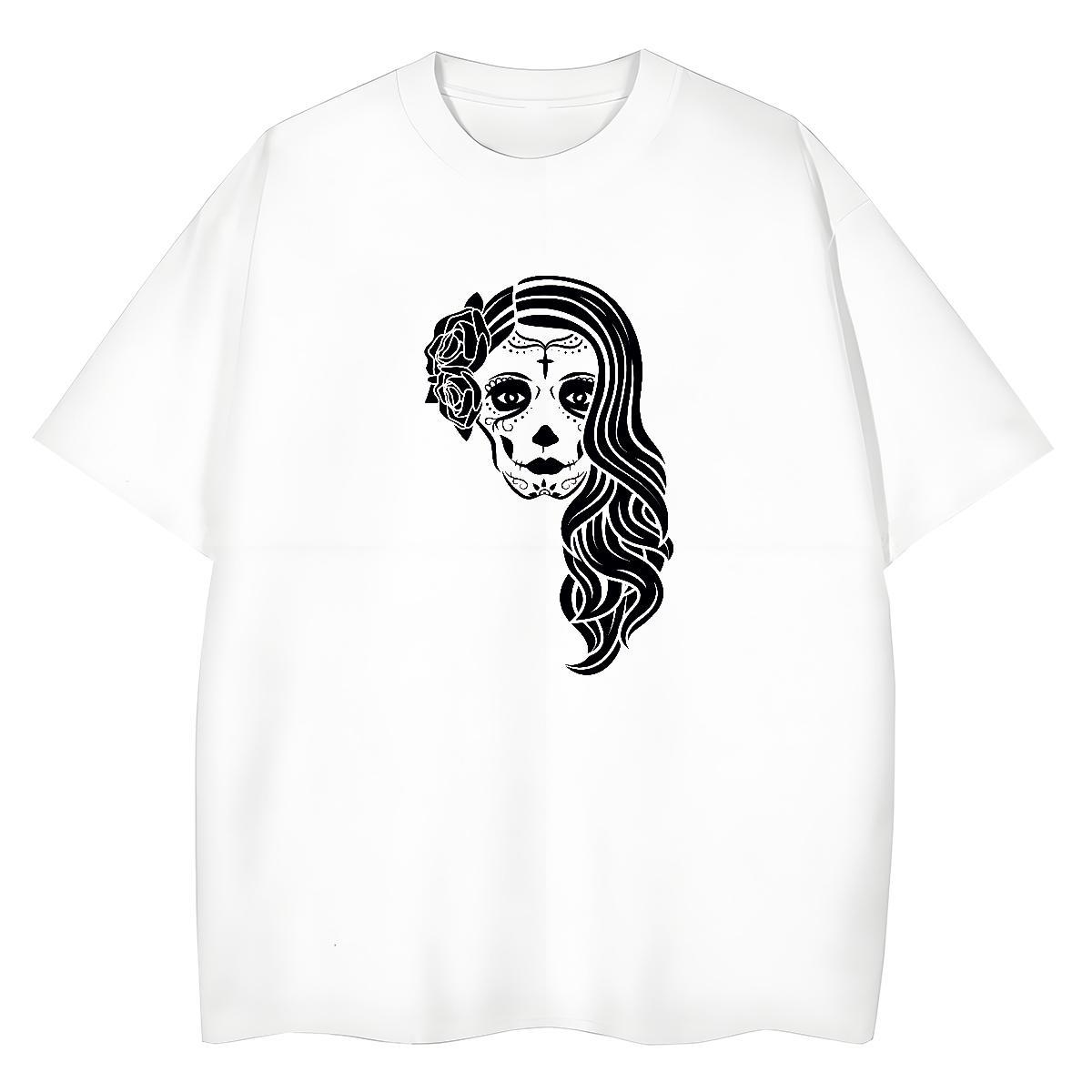 New Arrival T-Shirts for Women 230g Cotton Breathable Short Sleeve Casual skull Women Tees Designer Floral Print Tops Shirt