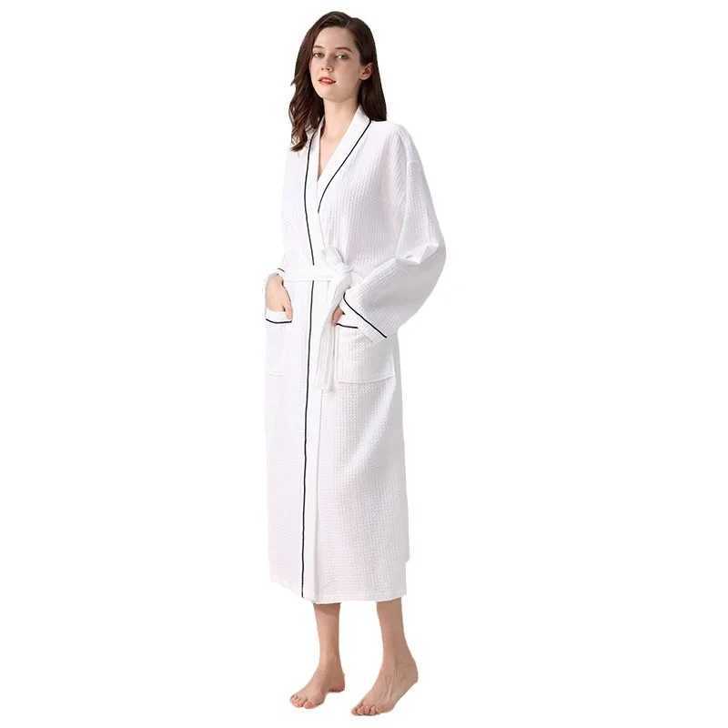 Cotton Waffle Kimono Couples Sauna Clothing 2024 New Water Uptake Robe Men And Women Quick-drying Bathrobe Hotel Spa RobesXJ241018