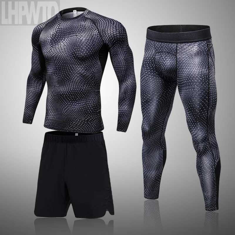 Gym mens running set fitness sportswear body training clothing sportswear jogging Rashguard mens set W241018