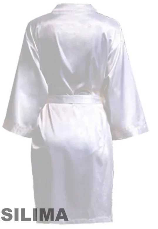 Wedding Party Team Bride Robe With Black Letters Kimono Satin Pajamas Bridesmaid Bathrobe SP2000XJ241018