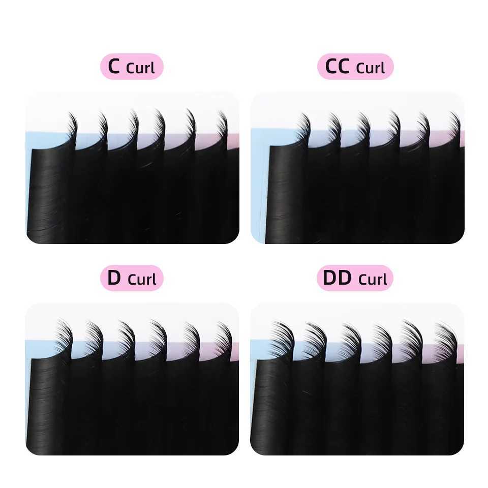 RUJADE All Sizes Natural Eyelashes Extension Matte Black Russian Volume Eyelashes Soft Silk Classic Individual False Mink LashesXJ241019