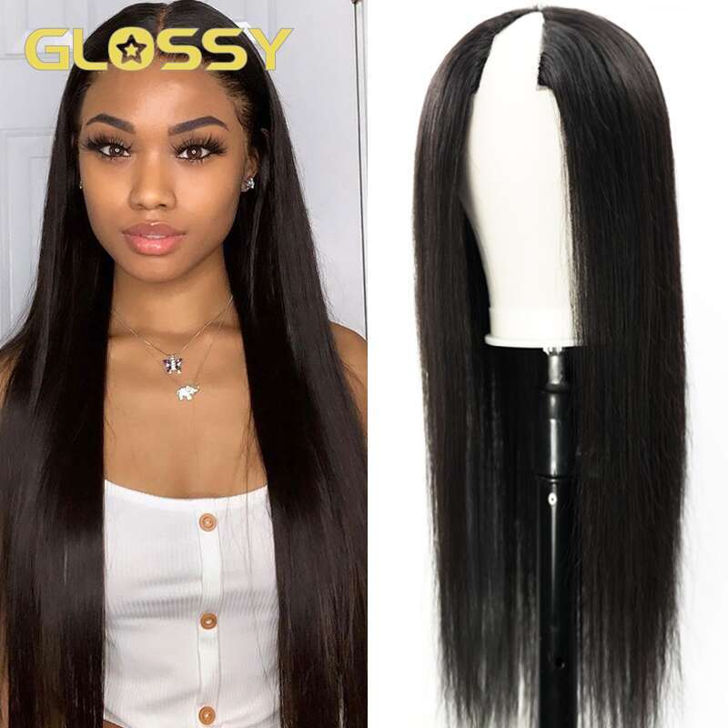 V Inch Straight U Part Wig Human Hair No Leave Out Thin Wigs for Women Density Glueless Ready To Wear On Sale s