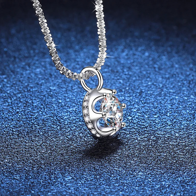 1-2CT pendant necklace suitable for womens parties and weddings 925 sterling silver sparkling diamond copper flower chain exquisite jewelry 241018