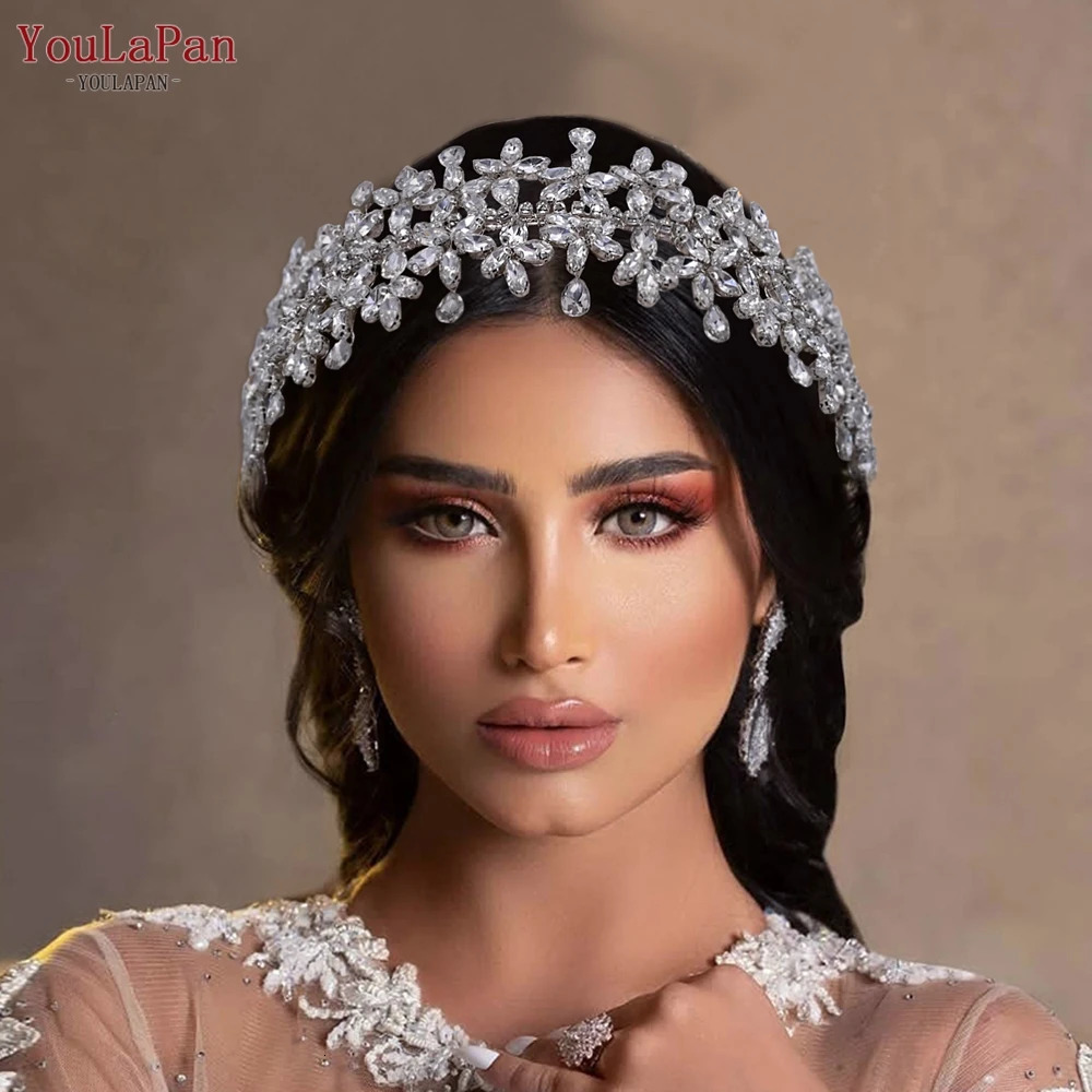 YouLaPan Luxury Bridal Headband Wedding Hair Diamond Wedding Hair Accessories Bridal Hair Tiaras and Crown HP404 241018