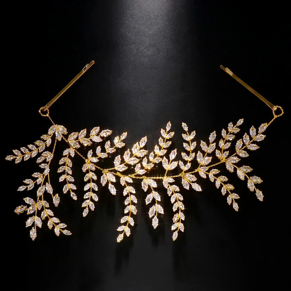 Luxury wedding hair comb bridal headband cubic zirconia bridal hair clip ball party womens hair jewelry accessories 241018