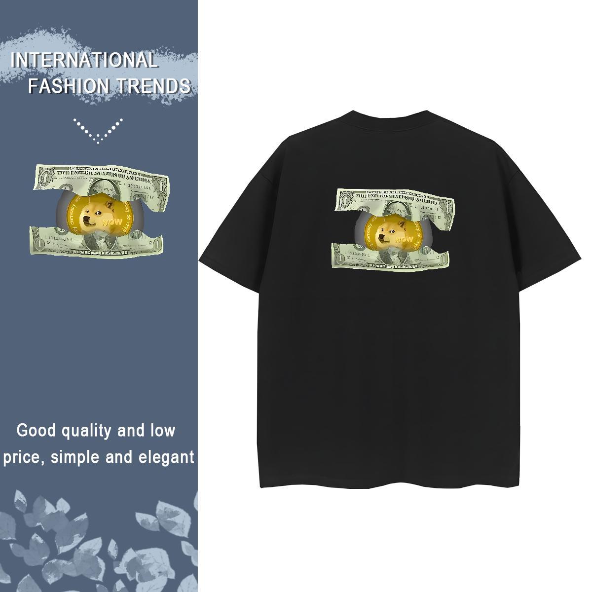 2024 DIY T shirt 230g 100% Cotton O Neck Short Sleeves Sports Street Wear moner Woman Tshirt Loose Custom Cartoon Tops Tees