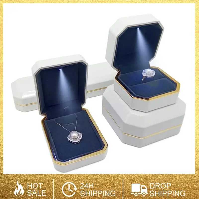 Jewelry ring box necklace with light bracelet earring velvet stand watch case bracelet suggested ring display organizer W241019