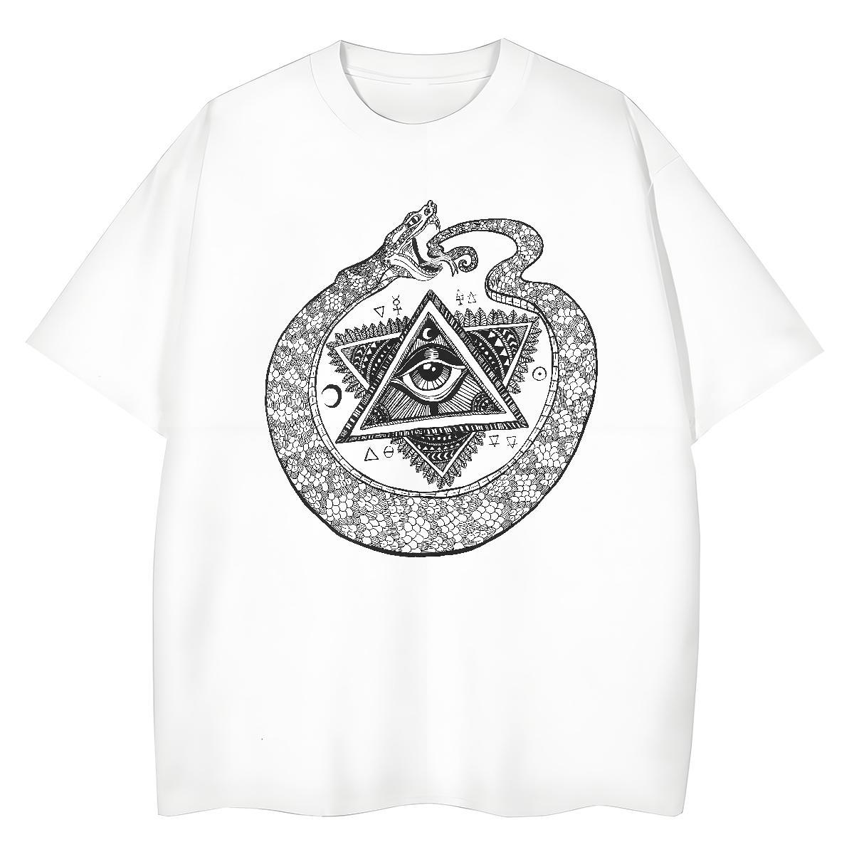 Stylist Women T Shirts 230g 100% Cotton Round Neck Short Sleeve Hip Hop Street eye of the devil Unisex Tshirts Free Shipping Custom Print Oversized Po