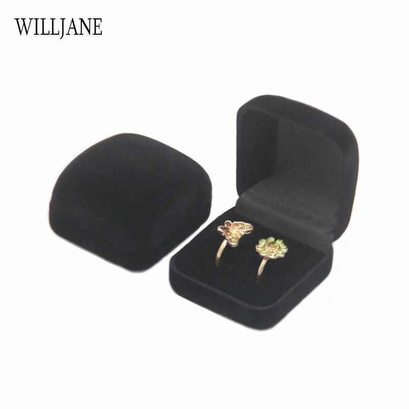 Wholesale Double Wedding Ring Box Velvet Engagement Ceremony Valentines Day Gift Couple Ring Jewelry Packaging Storage Organizer W241019