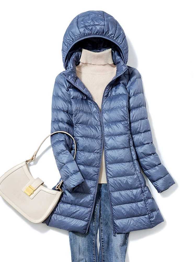 NewBang 4XL 5XL Plus Long Down Jacket Women Winter Ultra Light Down Jacket Women With Hooded Down Coat Female Big Size CoatsX241019