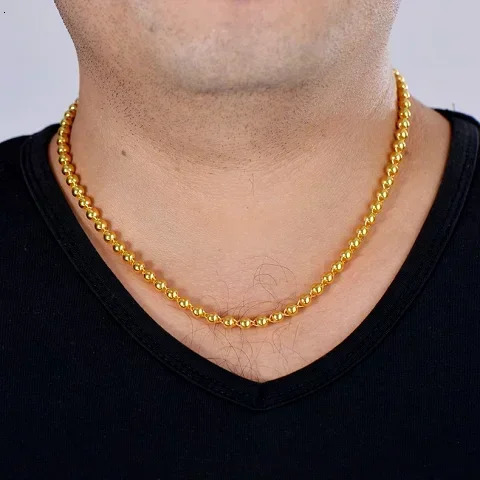 999 Real Gold 24K necklace suitable for both male and female solid ball chains ruling boss chains attracting true wealth 241018