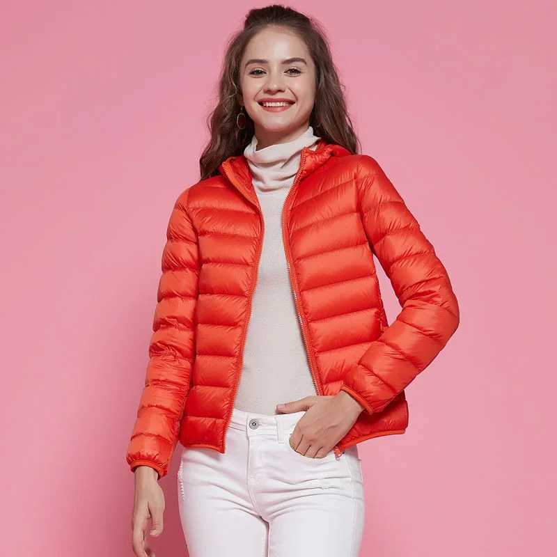 26 Colors Purple Women Jackets 2023 New Spring Winter White Duck Down Warm Ultra Lightweight Packable Puffer Coats Female ParkasX241019