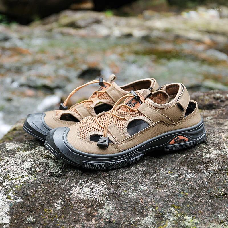 Sandals 2024 Cowhide Men Shoes Summer Large New Size Men's Fashion Slippers Big 39-44