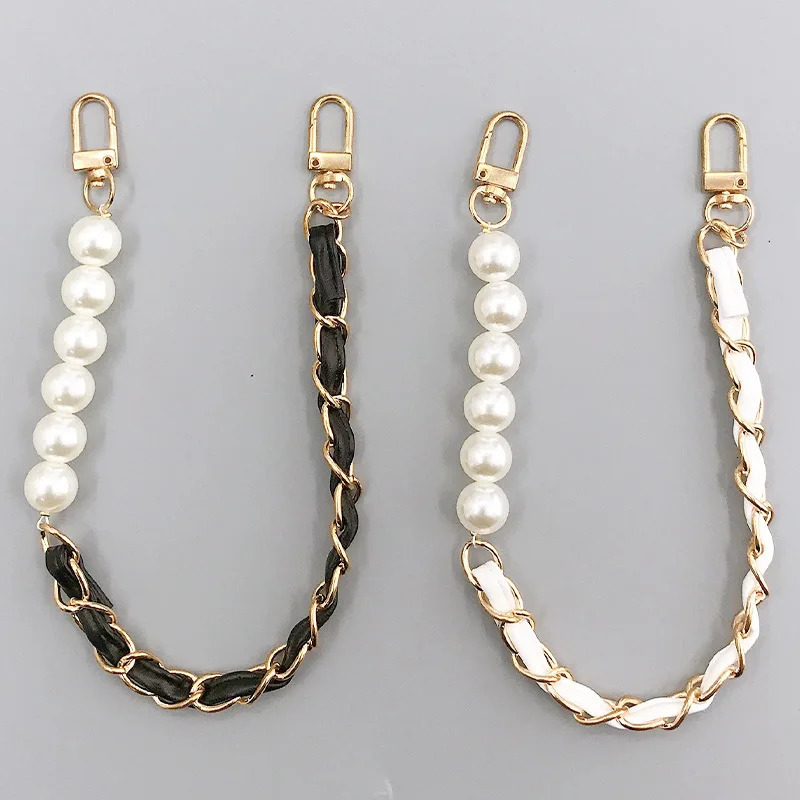 26cm Pearls Chain Strap For Handbag Fashion Accessories Handbags Handles Pearl Bag Metal Chains 241017