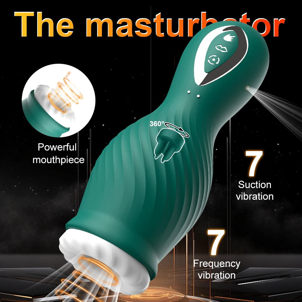 Masturbator for Men Automatic Sucking Male Pussy Oral Vaginal Penis Vibrator Sex Toy for Men Masturbation Cup Blowjobs Machine 241010