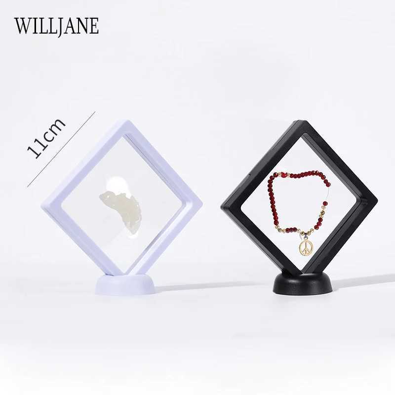 Jewelry Ring Display Stand Transparent PE Film Jewelry Display Box Bracelet Hanger Dustproof Support 3D Suspension W241019