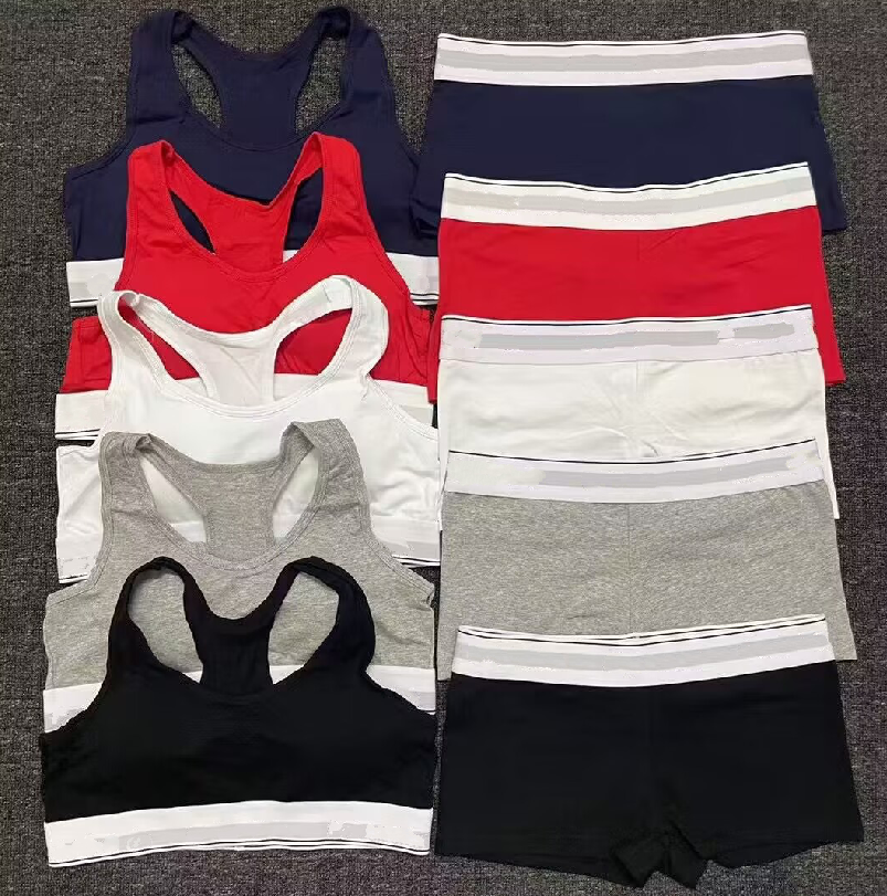 Designer Women's Underwear Bra Set Cotton Breathable Sports Fittness Bottoming Vest Female Underpants Boxers Bras Sets