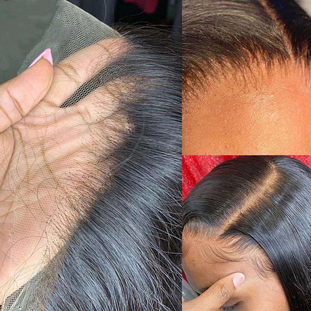 Transparent Lace HD Frontal Wigs Pre Plucked Brazilian Bone Straight x Front Human Hair For Black Women