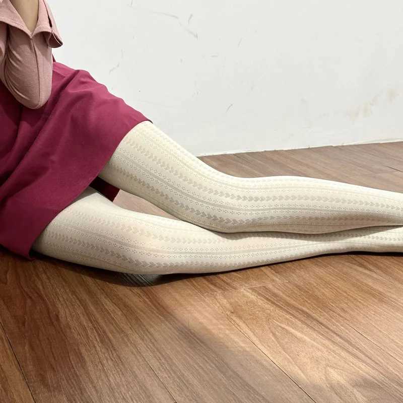 Socks Hosiery Anime Lolita Stovepipe Socks Women Leg Slimming Maid Cosplay Love Stripe Tuiwa Tights Girl Velvet Silk Stockings Y2408330ONTS